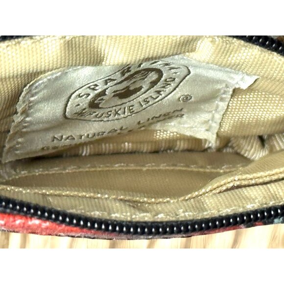 Spartina 449 Natural Linen & Leather ID Holder/Wallet With Keyring - Picture 5 of 8